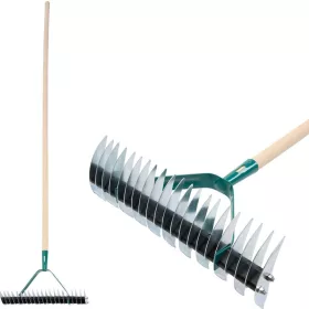   Strend Pro R151.WH 11/21 fogú, levegőztető gyepgereblye fa nyéllel