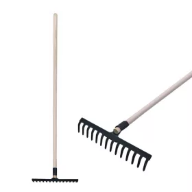 R105 14 fogú kerti gereblye fa nyéllel, 1800 mm