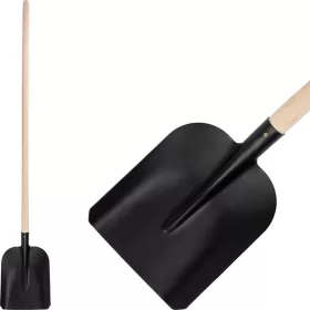 S504B.WH 7130, Fekete lapát fa nyéllel, 280x235 mm