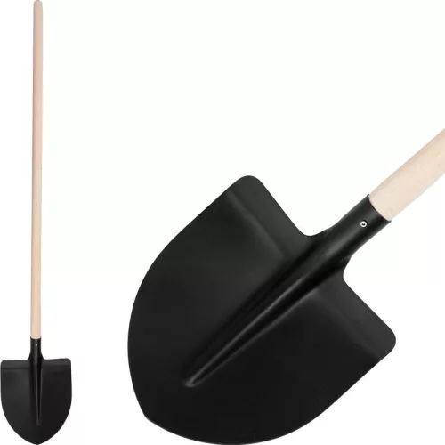 S510SL.WH Fekete hegyes lapát, fa nyéllel