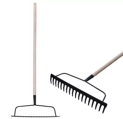 Strend Pro R101 18 fogú kerti gereblye fa nyéllel, 1600 mm