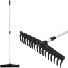 Strend Pro Premium S891-AL, 445x115 mm, 16 fogú kerti gereblye, ALU, teleszkópos nyéllel