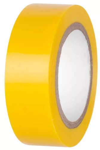 Szigetelőszalag E180YEL, sárga,19 mm, Hossz: 10 m, PVC