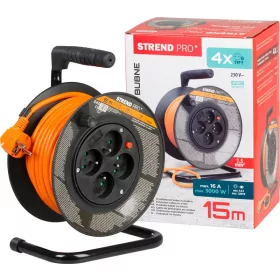   Strend Pro DG-FB04 hosszabbító kábel dobon 15 m, 1,5 mm2 átmérő