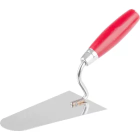   Kőműveskanál Strend Pro Premium, fa nyéllel és fém véggel, kerek, 200 mm, 1 mm, rozsdamentes acél
