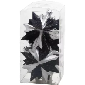 MagicHome, Karácsonyi Dísz fekete-ezüst, 6 db, 8x9,5 cm