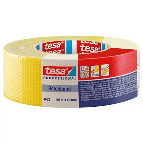 Sárga betonszalag tesa PRO Betonband, textil, 48 mm, Hossz: 50 m