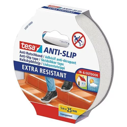 Csúszásgátló szalag tesa Anti-slip, lépcsőkhöz, átlátszó, ragasztó, 25 mm, Hossz: 5 m