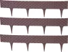 Rattan Ágyásszegély, Hosszúság 2,40 m, sötétbarna, 3 db-os, 820x95/200 mm, UV-álló