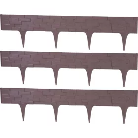   Stone Ágyásszegély, Hosszúság 2,37 m, sötétbarna, 3 db-os, 790x95/200 mm, UV-álló