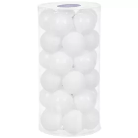  MagicHome, Karácsonyi Gömbök, 30 db, fehér, fényes, vegyes, 6 cm