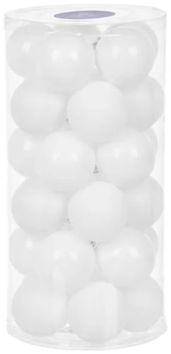 MagicHome, Karácsonyi Gömbök, 30 db, fehér, fényes, vegyes, 6 cm