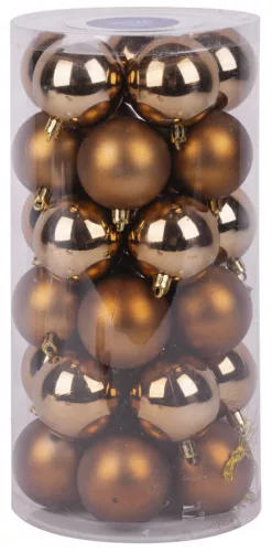 MagicHome, Karácsonyi Gömbök, 30 db, réz, vegyes, 6 cm