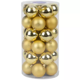 MagicHome, Karácsonyi Gömbök, 30 db, arany, vegyes, 6 cm