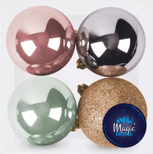MagicHome, Karácsonyi Gömbök, 4 db, vegyes, 10 cm