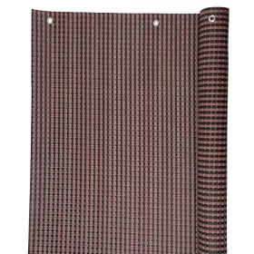   Polyratan erkély árnyékoló háló, 77, 0,9x3 m, UV, 800 g/m2, barna-fekete