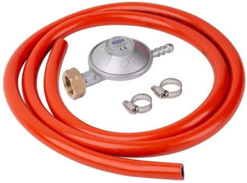 Nyomásszabályzó CGAS C31-30, 28-30 mbar, UK8 mm, EN16129, 2x bilincs, 1,5 m tömlő