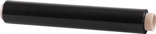 Stretch fólia, 500 mm, 23 µm, fekete, csomagoló, tekercs H-115 m