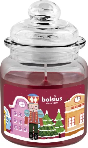 Bolsius Big Jar, Diótörő, karácsonyi gyertya, sült alma és fahéj, 32 óra, 79x129