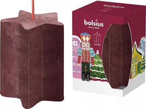 Bolsius Pillar, karácsonyi gyertya, Diótörő, csillag alakú, 100x70 mm