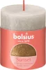 Bolsius Rustic, karácsonyi gyertya, Sunset Sandy Grey+ Gold, 80/68 mm