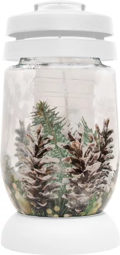Bolsius, 3D Karácsonyi gyertyamécses, fenyőtűlevél, 22,4 cm, sírra, 36 órás