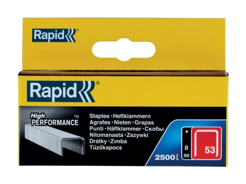 Kapocs RAPID 53, 8 mm, tűzőgép kapcsok, csomag 2500 db