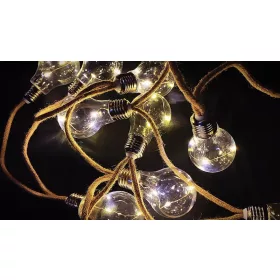   Strend Pro Solar Bulb, Napelemes füzér, 10x LED, izzó alakú, Hosszúság: 3,8 m