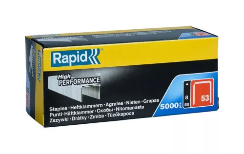 Kapcsok RAPID 53, 8 mm, tűzőgéphez, 5000 db-os csomag