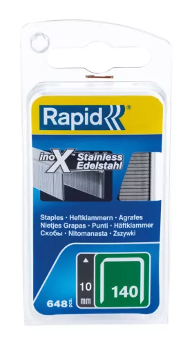Kapocs RAPID 140, 10 mm, rozsdamentes kapcsok a tűzőgéphez, csomag. 648 db
