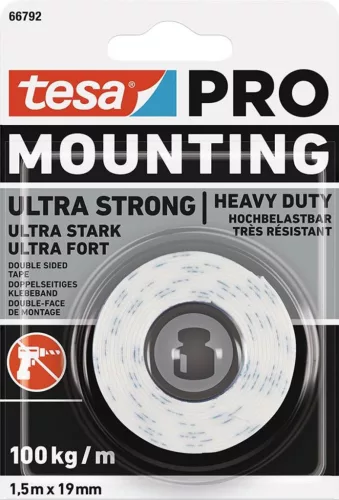 Tsa® Mounting PRO Ultra Strong kétoldalas ragasztószalag, szerelési,19 mm, 1,5 m