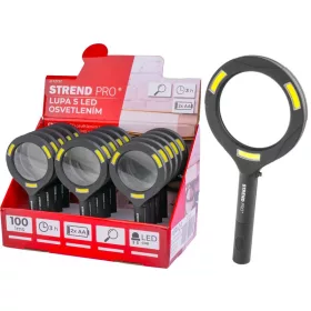   Strend Pro Nagyító lámpával, 113x242x22 mm, 2xAA, 100 lm, 3x LED világítás