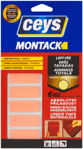 Kétoldalas szerelőszalag csíkok Ceys MONTACK EVERYTHING ADHERES ,10 db.