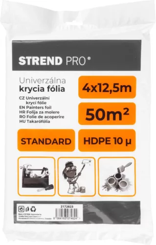 Takarófólia Strend Pro Standard, festő, 4x12,5 m, 10µ, takaró