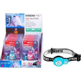 Strend Pro mini fejlámpa, LED, 15 lm, rózsaszín/kék