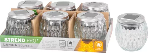 Strend Pro Garden, Napelemes lánghatású lámpa, 6x LED, meleg fehér, 10x10 cm, 6 db