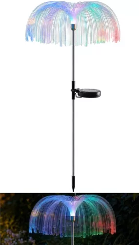Strend Pro Garden Meduse, Napelemes száloptikás lámpa, színváltós, 75 cm