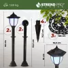 Strend Pro Garden, Kerti lámpa lánc, 2x napelemes lámpa, 1x LED, 16,5x16,5x71,5 cm