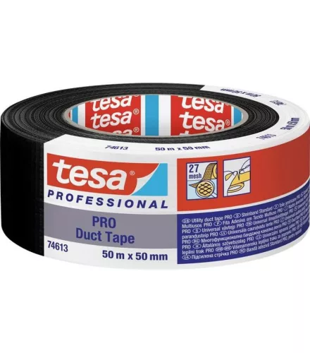 Duct Tape tesa PRO , 50 mm, Hossz: 50 m, textil, fekete