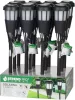 Strend Pro Garden, Napelemes lámpa, fekete, 6x LED, 7,5x51 cm, 12 db