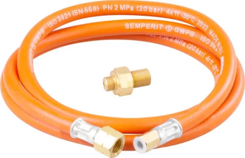 Gáztömlő készlet Meva, tömlő, Olymp fűtőhöz és Dual Compact főzőhöz, 2 kg PB palackhoz