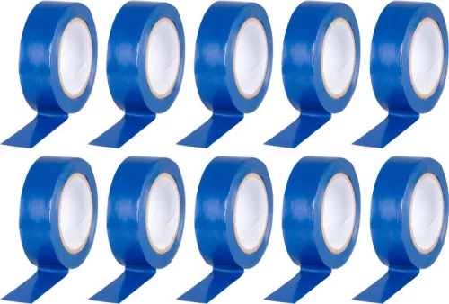Strend Pro szigetelőszalag, 19 mm, H-10 m, max. 80°C, 600V, kék, PVC, 10 db