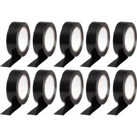   Strend Pro szigetelőszalag, 19 mm, H-10 m, max. 80°C, 600V, fekete, PVC, 10 db