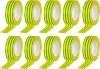 Strend Pro szigetelőszalag, 19 mm, H-10 m, max. 80°C, 600V, zöld-sárga, PVC, 10 db
