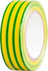 Strend Pro szigetelőszalag, 19 mm, H-10 m, max. 80°C, 600V, zöld-sárga, PVC, 10 db