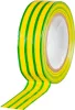 Strend Pro szigetelőszalag, 19 mm, H-10 m, max. 80°C, 600V, zöld-sárga, PVC, 10 db