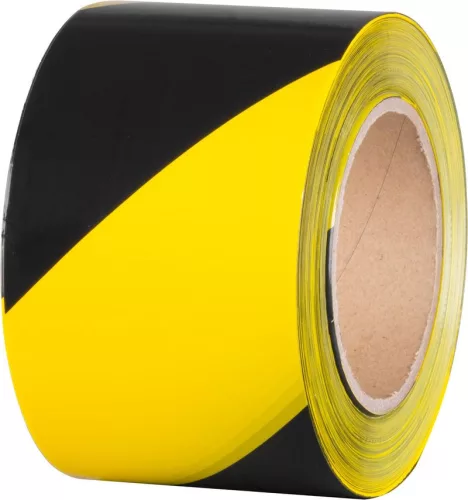 Figyelmeztető szalag Strend Pro, 80 mm, Hossz: 250 m, PE, sárga/fekete