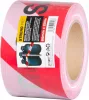 Figyelmeztető szalag Strend Pro, 80 mm, Hossz: 250 m, piros/fehér, "BELÉPNI TILOS"