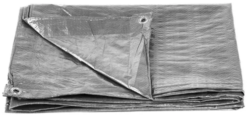 Tarpaulin Medium 3x3 m, Takaróponyva fűzőlyukakkal, 100 g/m, ezüst
