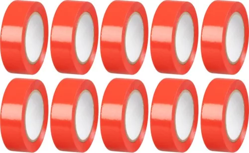 Strend Pro szigetelőszalag, 19 mm, H-10 m, max. 80°C, 40.0 kV/mm, piros, PVC, 10 db